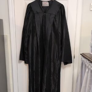 Black Graduation Gown, Academus, Size 5'9"-5'11"